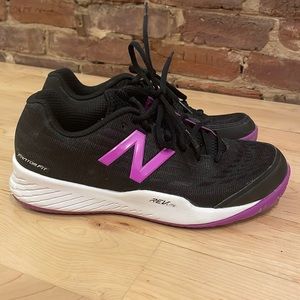 New Balance Women's 896 Tennis Shoe - Black and Voltage Violet